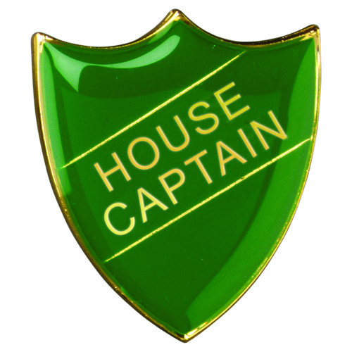 School Shield Badge (House Captain) Green - 1.25in - Trophy Distributors