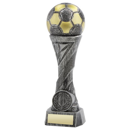 7.5in SILVER PLASTIC FOOTBALL TROPHY CUP 1in CENTRE 