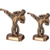 Picture of Brz|gold Resin Karate Figure With Plate - 6.5in