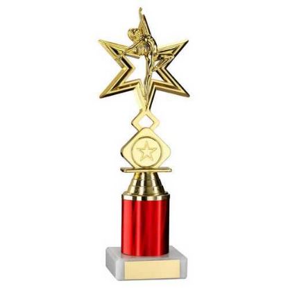 Picture of Gold~red Dance~gym Star Figure Assembled On Marble
