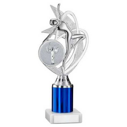 Picture of Silver~blue Dance~gym Figure Assembled On Marble