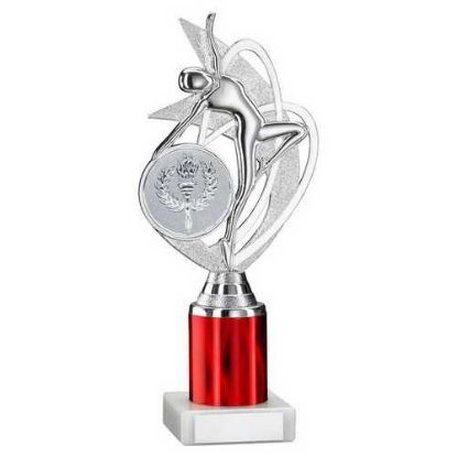 Picture of Silver~red Dance~gym Figure Assembled On Marble