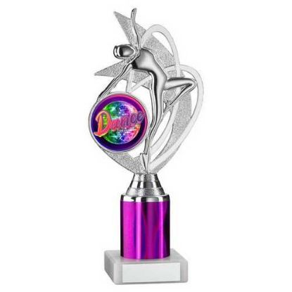 Picture of Silver~purple Dance~gym Figure Assembled On Marble