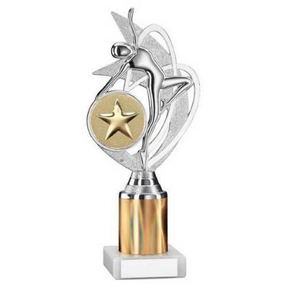 Picture of Silver~gold Dance~gym Figure Assembled On Marble