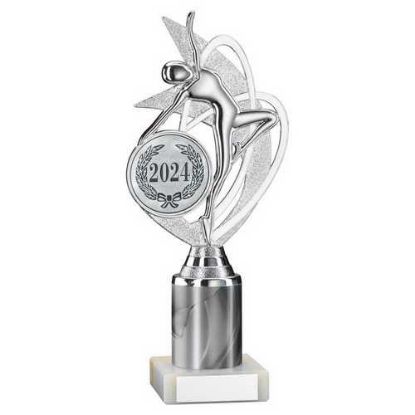 Picture of Silver~white Dance~gym Figure Assembled On Marble