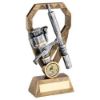 Picture of Brz|pew|gold Angling Rod And Reel On Diamond With Plate (1in Centre) - 7in