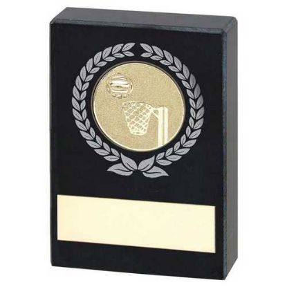 Picture of Black Marble With Silver~gold Wreath, Netball Insert And Plate