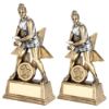 Picture of Brz|pew|white Female Netball Figure With Star Back With Plate (1in Cen) - 6in