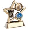 Picture of Brz|gold Netball Mini Star With Plate (1in Centre) - 3.75in