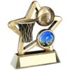 Picture of Brz|gold Netball Mini Star With Plate (1in Centre) - 3.75in