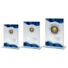 Picture of Jade|blue|silv Glass Rectangle With Silver Trim Trophy (2in Centre) - 8in