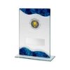 Picture of Jade|blue|silv Glass Rectangle With Silver Trim Trophy (2in Centre) - 8in