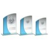 Picture of Jade|blue Glass Plaque With Silver Trim Trophy - (1in Centre) 5.25in