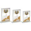 Picture of Jade|gold|silv Glass Plaque With Silv|blk Trim Trophy (1in Centre) - 8in