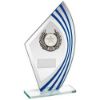 Picture of Jade|blue|silver Sail Glass With Silv|blk Wreath Trim Trophy (1in Cen) - 8in