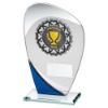 Picture of Jade|blue|silv Glass With Silv|blk Trim Trophy  - (2in Centre) 8in