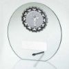 Picture of Jade Glass Round Plaque With Silv|blk Trim Trophy - (1in Centre) 5in