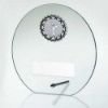 Picture of Jade Glass Round Plaque With Silv|blk Trim Trophy - (1in Centre) 5in