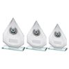 Picture of Jade|silver Diamond Glass With Silv|blk Trim Trophy (1in Centre) - 7.25in