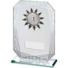 Picture of Jade Glass With Red Marble Backing And Gold Trim Trophy (1in Centre) - 6.5in