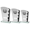 Picture of Jade|blk|silv Glass Plaque With Silv|blk Trim Trophy (1in Centre) - 6.5in