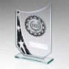 Picture of Jade|blk|silv Glass Star Plaque With Silv|blk Trim Trophy - (1in Cen) - 6.5in