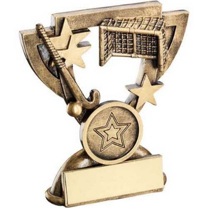 Picture of Brz~gold Hockey Mini Cup With Plate (1in Centre)