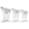 Picture of White|silver Printed Glass Plaque With Hockey Insert With Plate - 8in