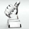 Picture of Clear Glass Thumbs Up With Plate - 5.5in