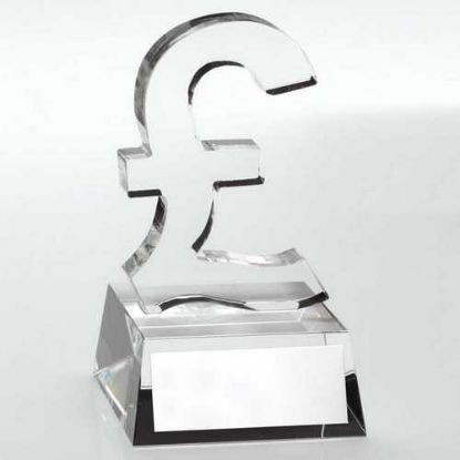Picture of Clear Glass Pound Sign With Plate