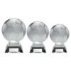 Picture of Large Clear Glass Football With Plate - 6.5in