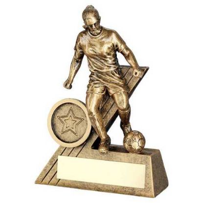 Picture of Brz|gold Female Football Mini Figure With Plate (1in Centre) - 5.5in
