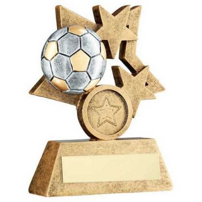 Picture of Brz|pew|gold Multi Star Football With Plate   (1in Centre) - 4.5in