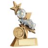 Picture of Brz|pew|gold Football And Boot On Shooting Star With Plate (1in Centre) - 4in