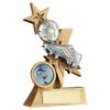 Picture of Brz|pew|gold Football And Boot On Shooting Star With Plate (1in Centre) - 4in