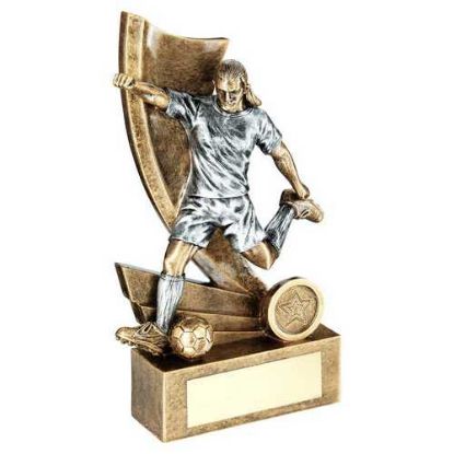 Picture of Brz|pew|gold Female Football Figure On Swoosh Back With Plate (1in Cen) - 6"