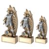 Picture of Brz|pew Female Football Figure On Star Net Backing With Plate (1in Cen) - 10.5in