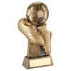 Picture of Brz|gold|pew Flatback Football And Boots On Riser With Plate (1in Cen) - 5in
