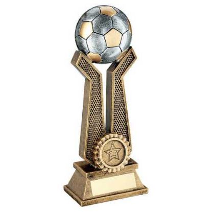 Picture of Brz~pew~gold Football On Twin Prongs With Plate (1in Centre)