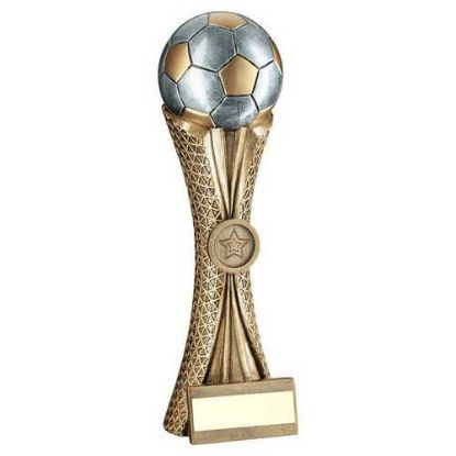 Picture of Brz|pew|gold Football On Tri Mesh Column With Plate (1in Centre) - 10.5in