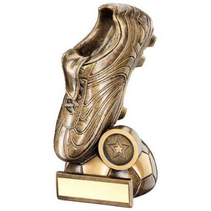 Picture of Brz~gold Football Boot On Half Ball Base With Plate (1in Centre)