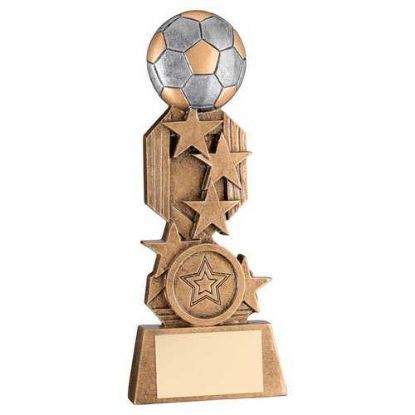 Picture of Brz~pew~gold Football On Stars Flatback With Plate (1in Centre)