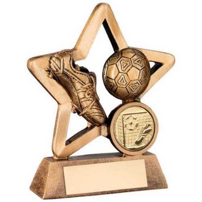 Picture of Brz~gold Resin Football Mini Star With Plate   (1in Centre)