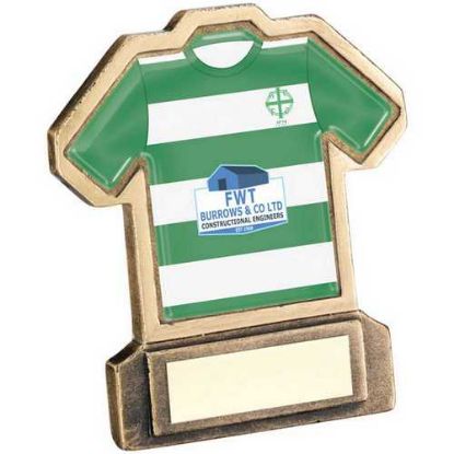 Picture of Brz~gold Resin Football Shirt Plaque With Plate