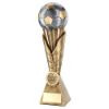 Picture of Brz|pew|gold Football On Leaf Burst Column With Plate (1in Centre) - 12in