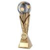 Picture of Brz|pew|gold Football On Leaf Burst Column With Plate (1in Centre) - 12in
