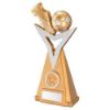 Picture of Gold|silver Football And Boot On Tri Column With Plate (1in Centre) - 8in