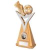 Picture of Gold|silver Football And Boot On Tri Column With Plate (1in Centre) - 8in