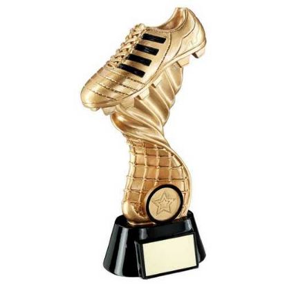 Picture of Gold~black Football Boot On Twisted Net With Plate (1in Centre)