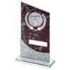 Picture of Brown Marble Printed Glass Plaque With Football Insert And Plate - 8.25in